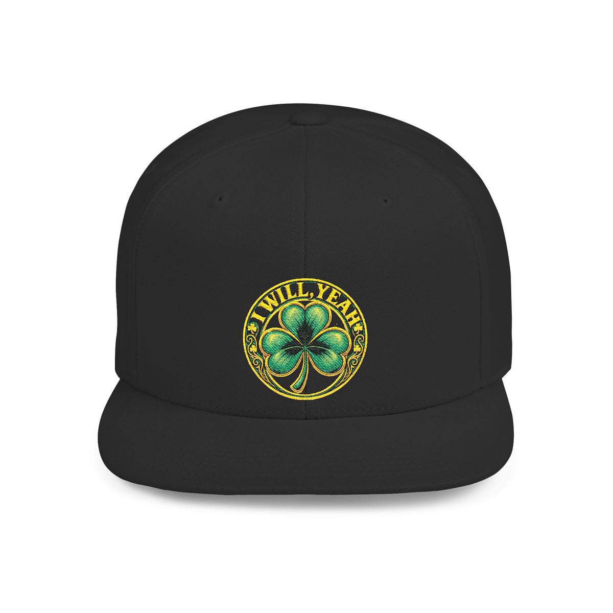 Irish Shamrock Flat Bill Snapback Hat