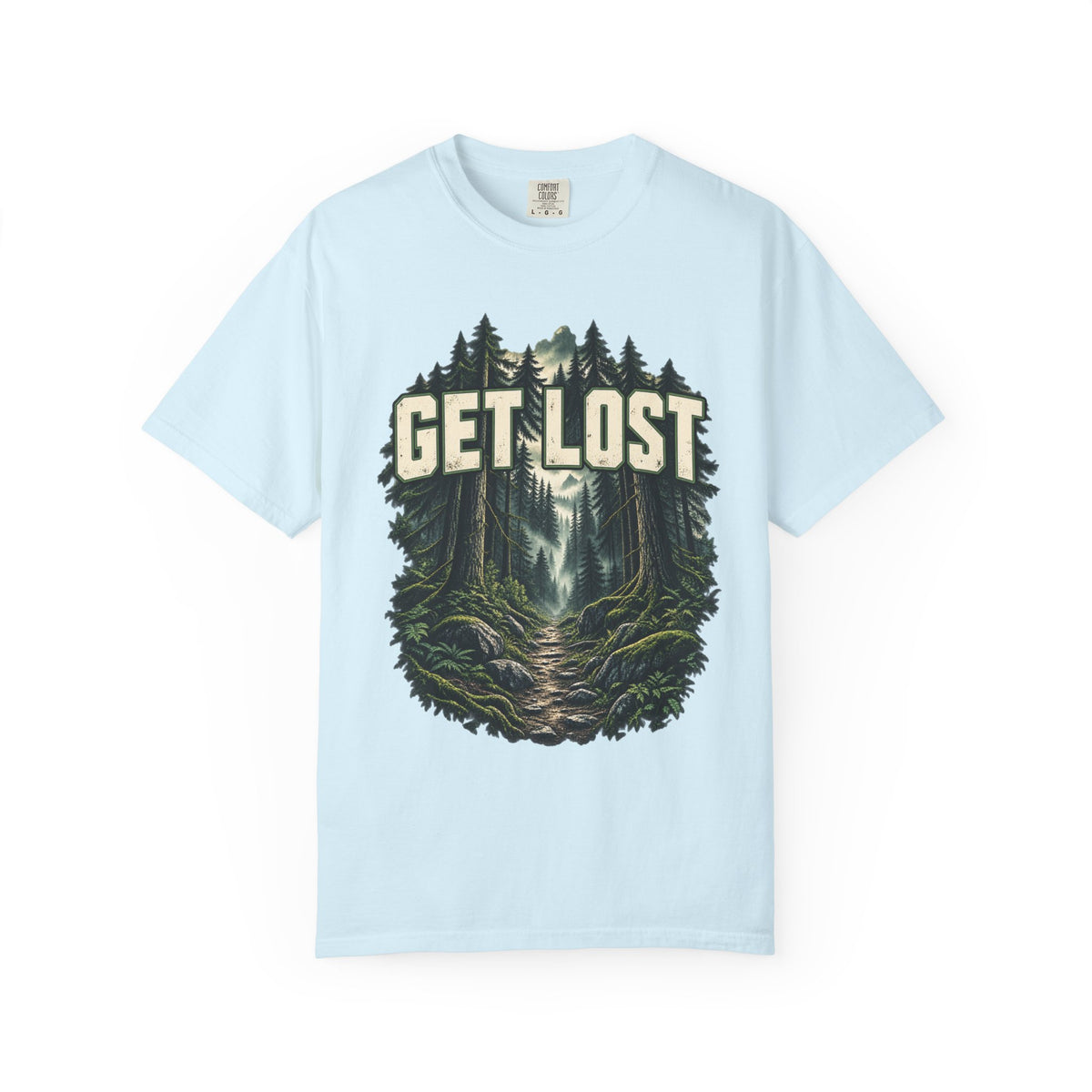 Get Lost Adventure T-Shirt — Forest Waterfall Graphic Tee