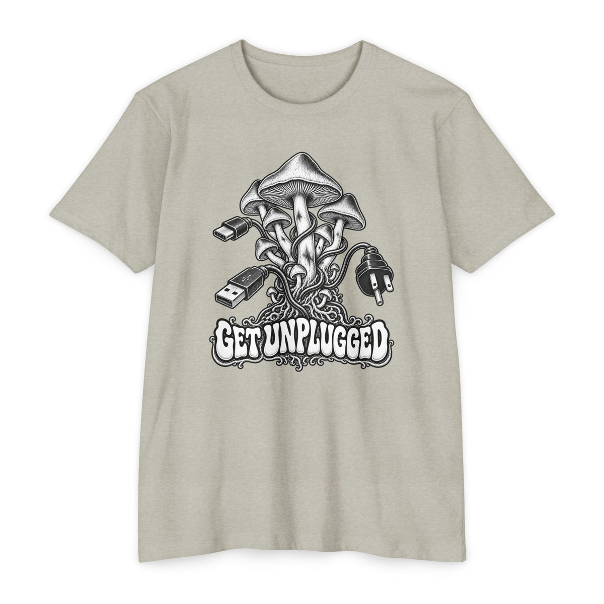 Get Unplugged Mushroom T‑Shirt