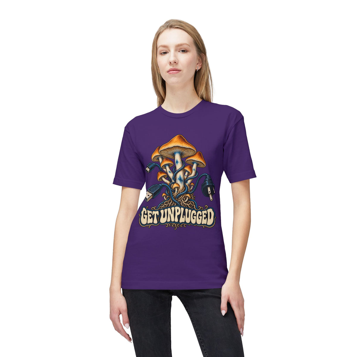 Get Unplugged Mushroom T-Shirt — Retro Fungi Graphic Tee, Magic Mushroom