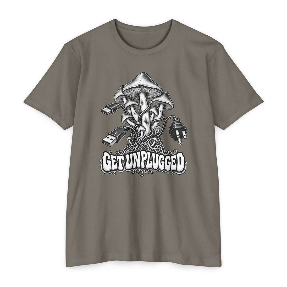 Get Unplugged Mushroom T‑Shirt
