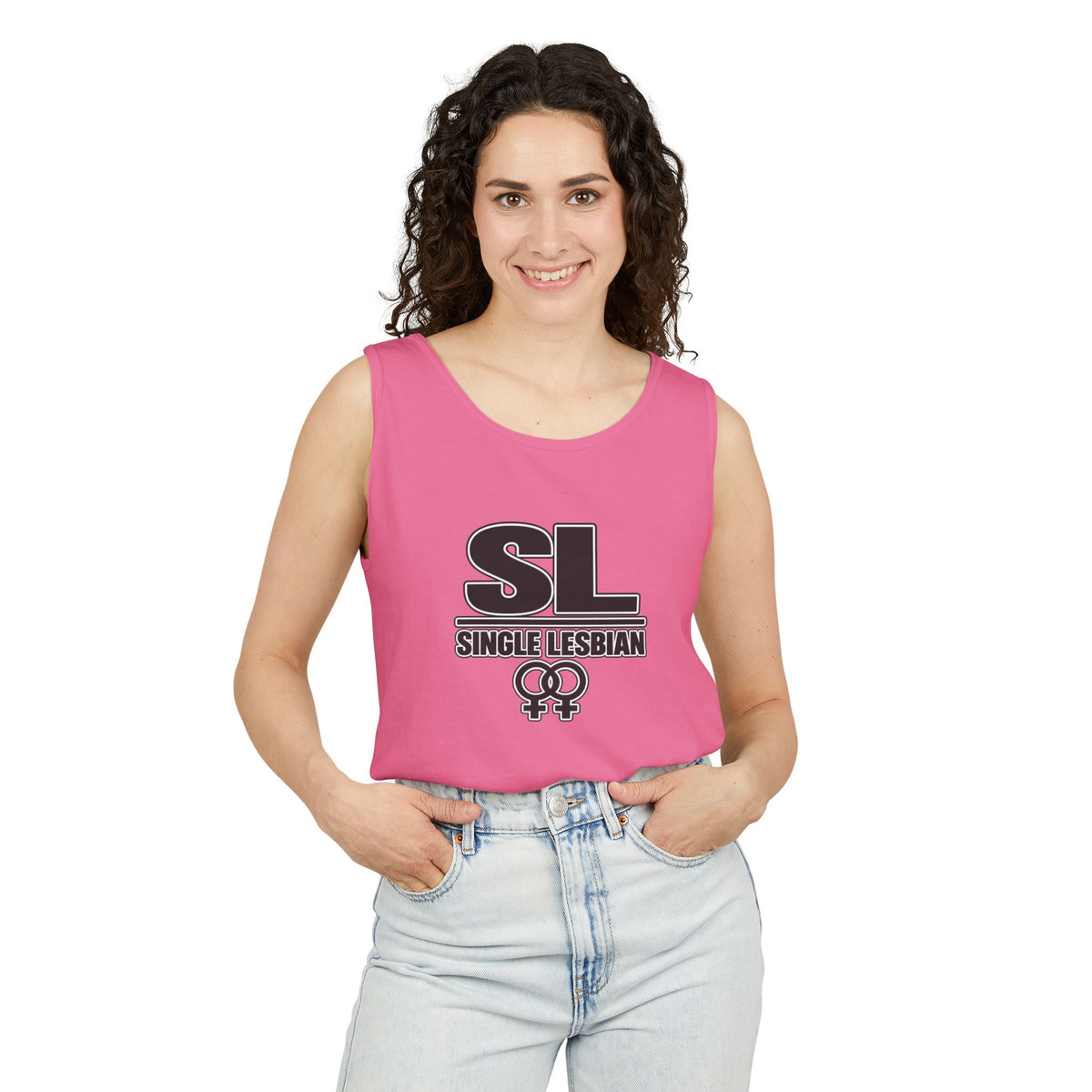 Single Lesbian Tank Top — SL Graphic Pride Tank