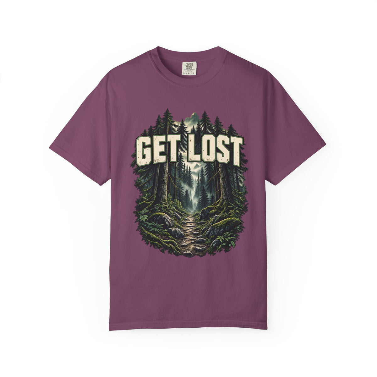 Get Lost Adventure T-Shirt — Forest Waterfall Graphic Tee