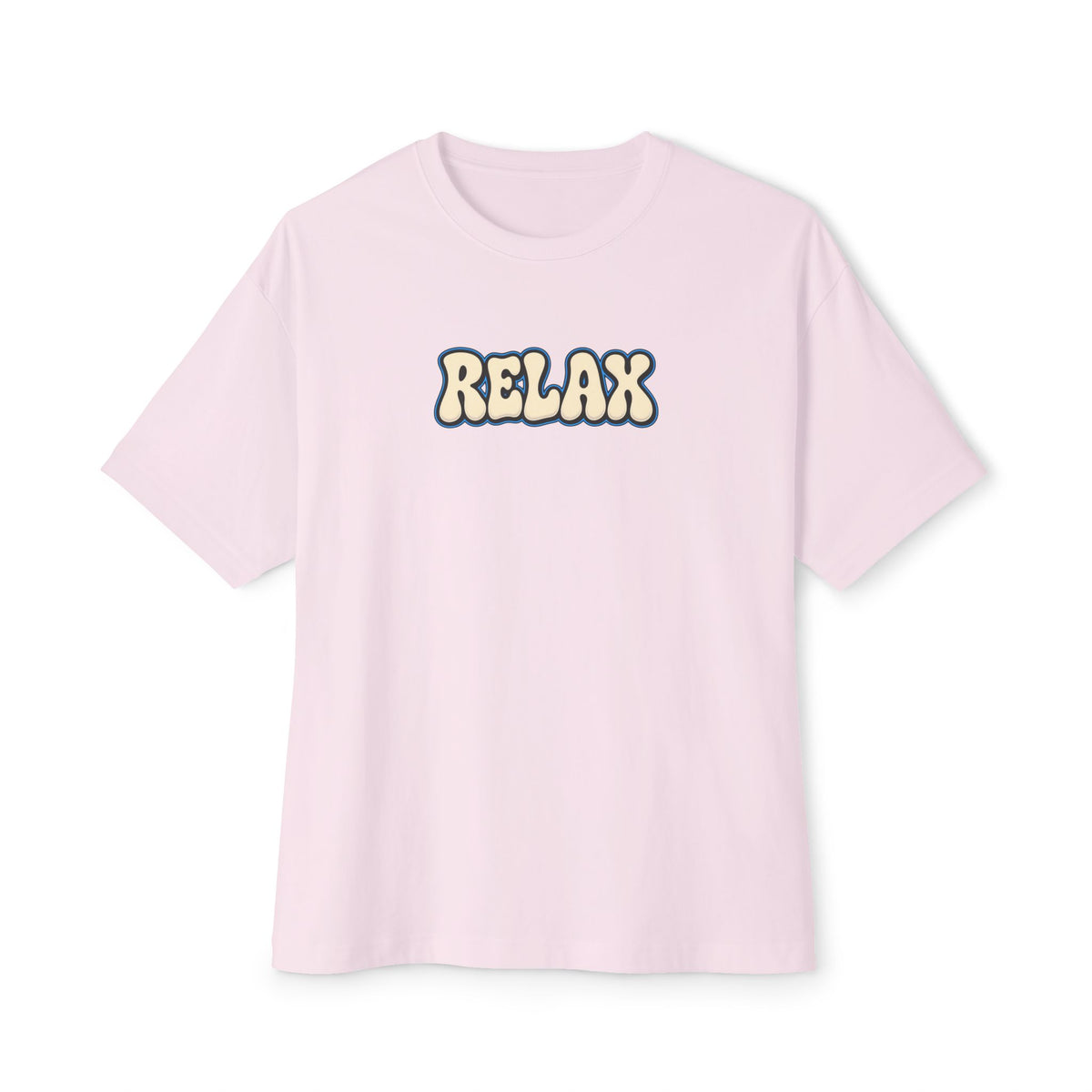 Relax Graphic Tee — Vintage Bubble Letter Casual Shirt