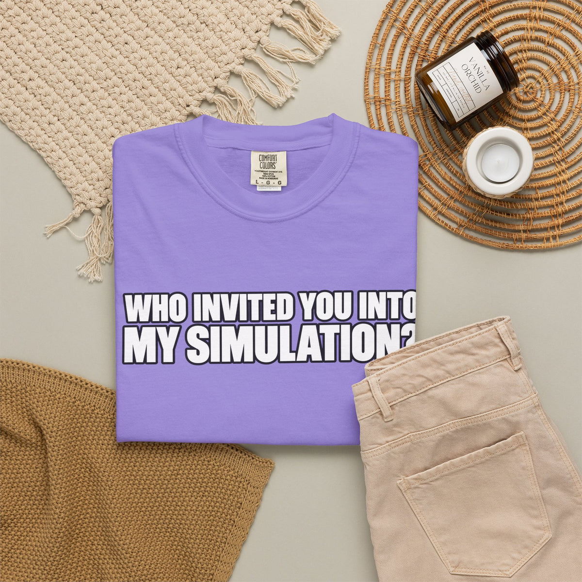Who Invited You Into My Simulation? T‑Shirt — Funny Sci‑Fi Graphic Tee